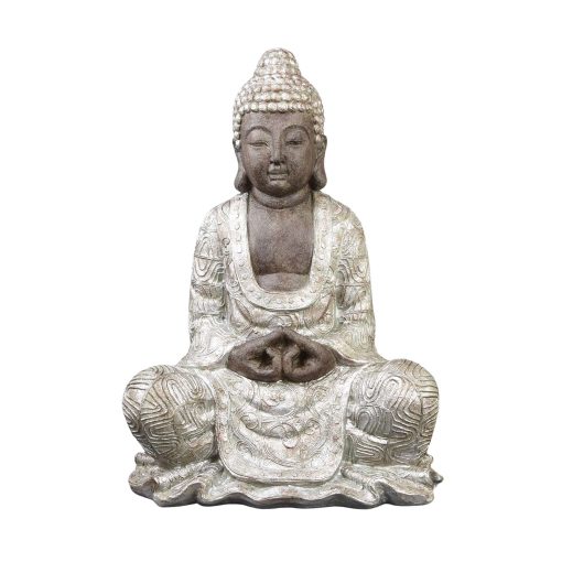 Buddha Stytta Silfur 48x35cm. (1)